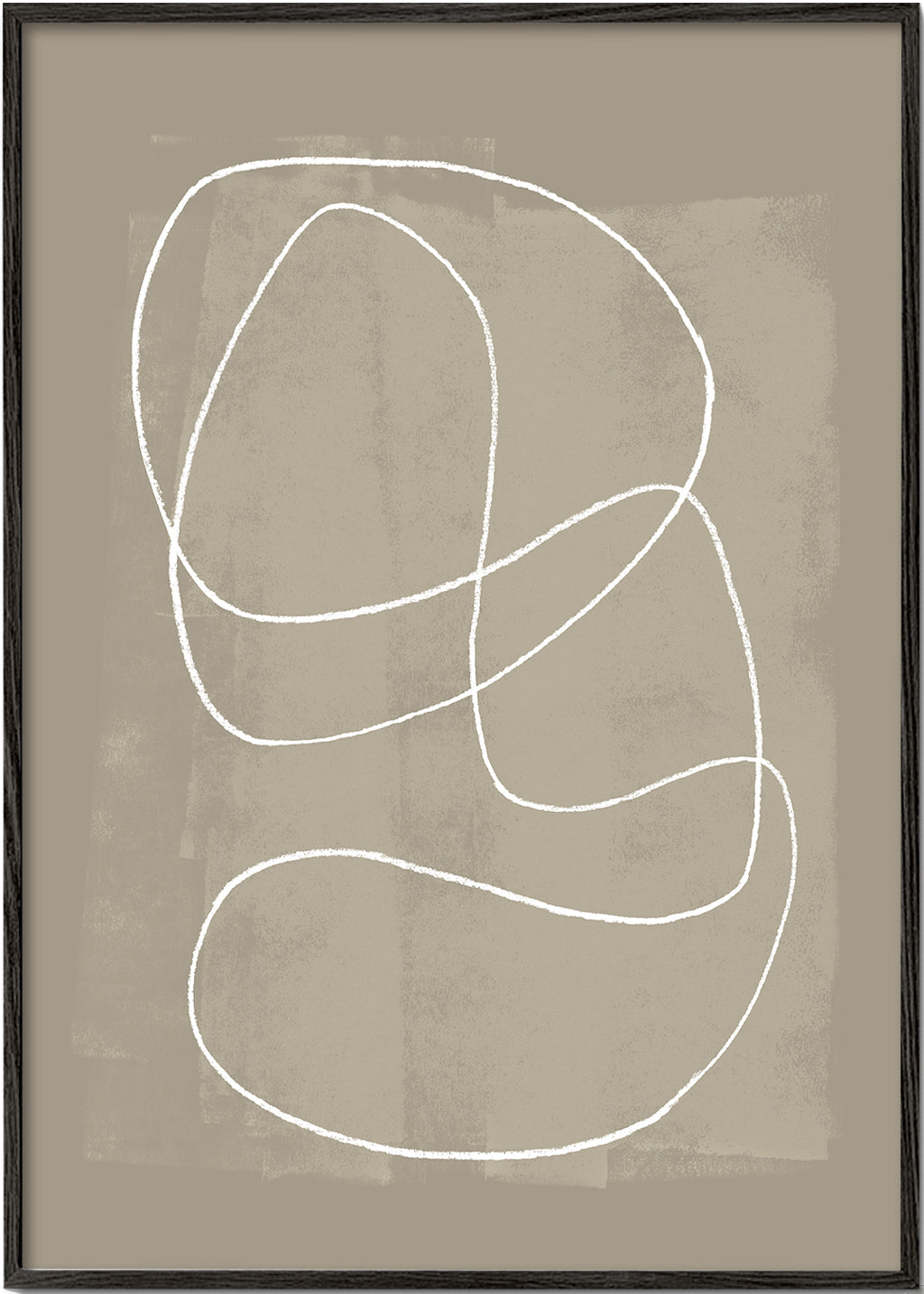 Minimalistisk kunst med hvid streg