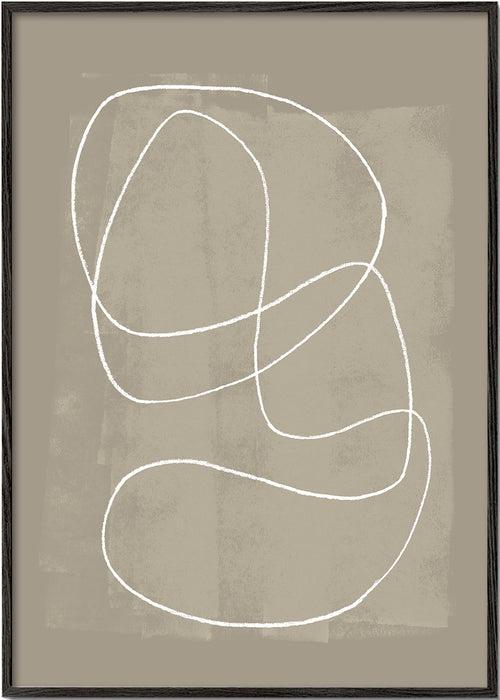 Minimalistisk kunst med hvid streg