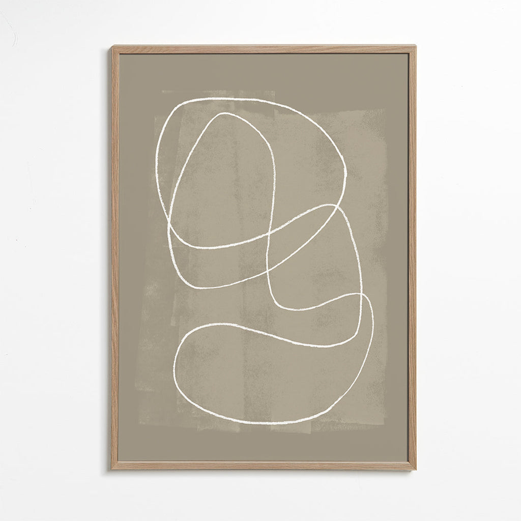 Minimalistisk kunst med hvid streg