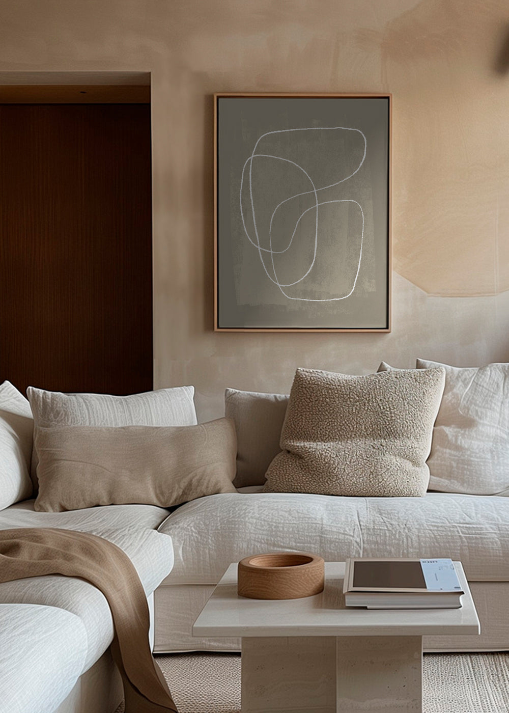 Minimalistisk design organiske linjer beige