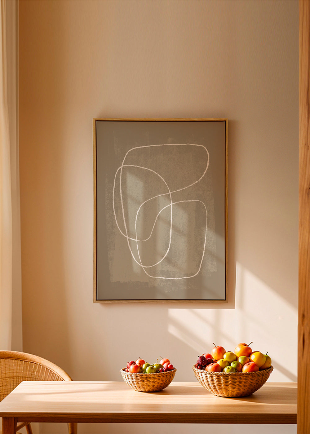 Minimalistisk design organiske linjer beige
