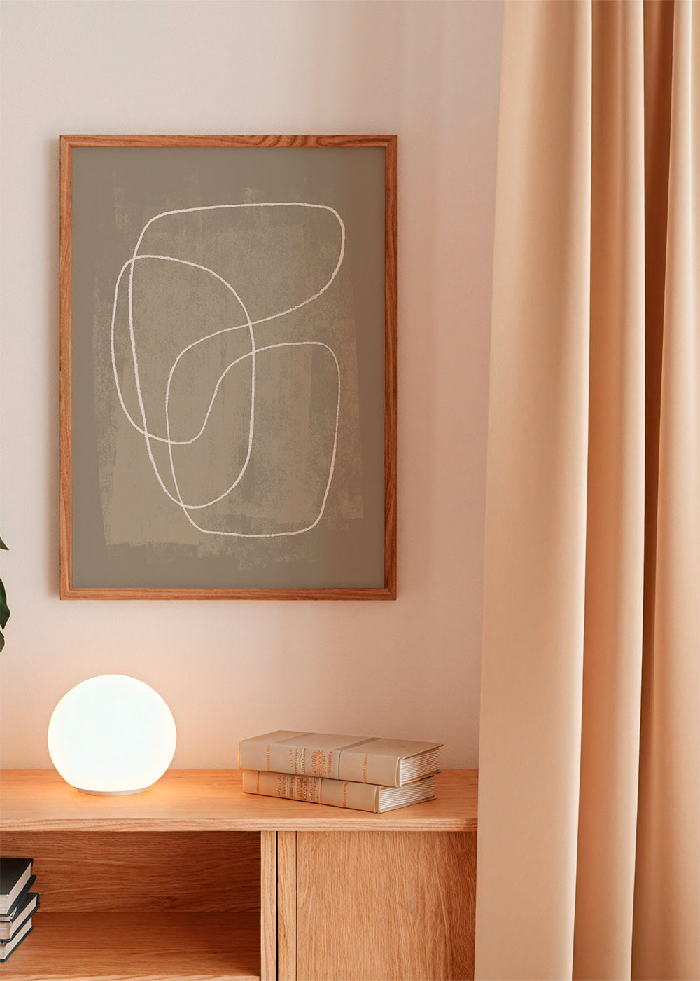 Minimalistisk design organiske linjer beige