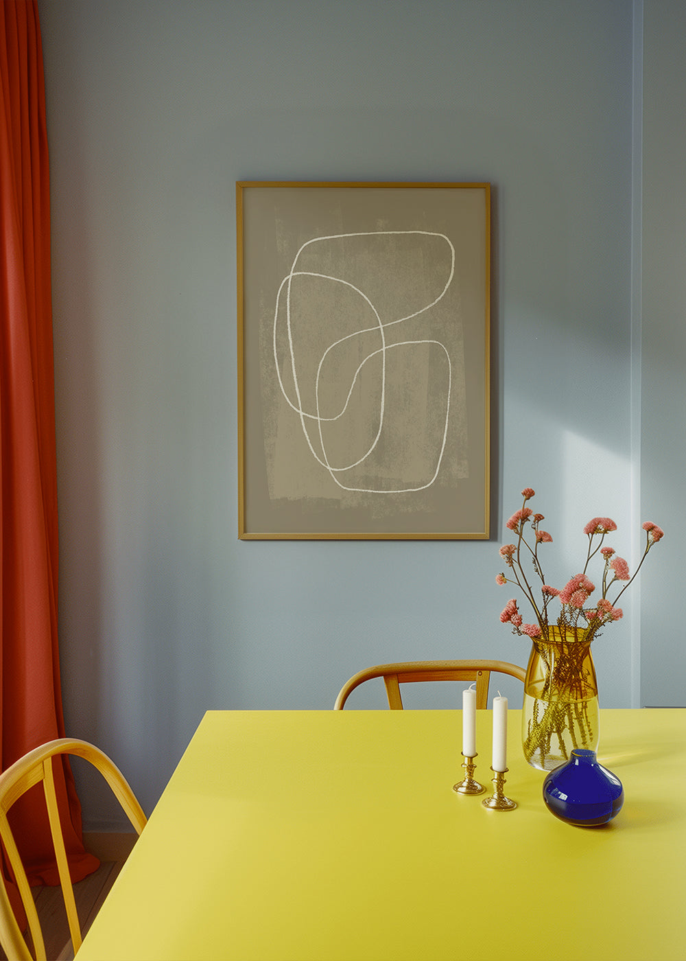 Minimalistisk design organiske linjer beige