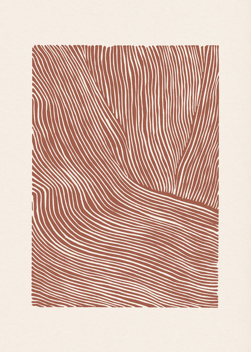 Abstrakt kunst terrakotta linjer