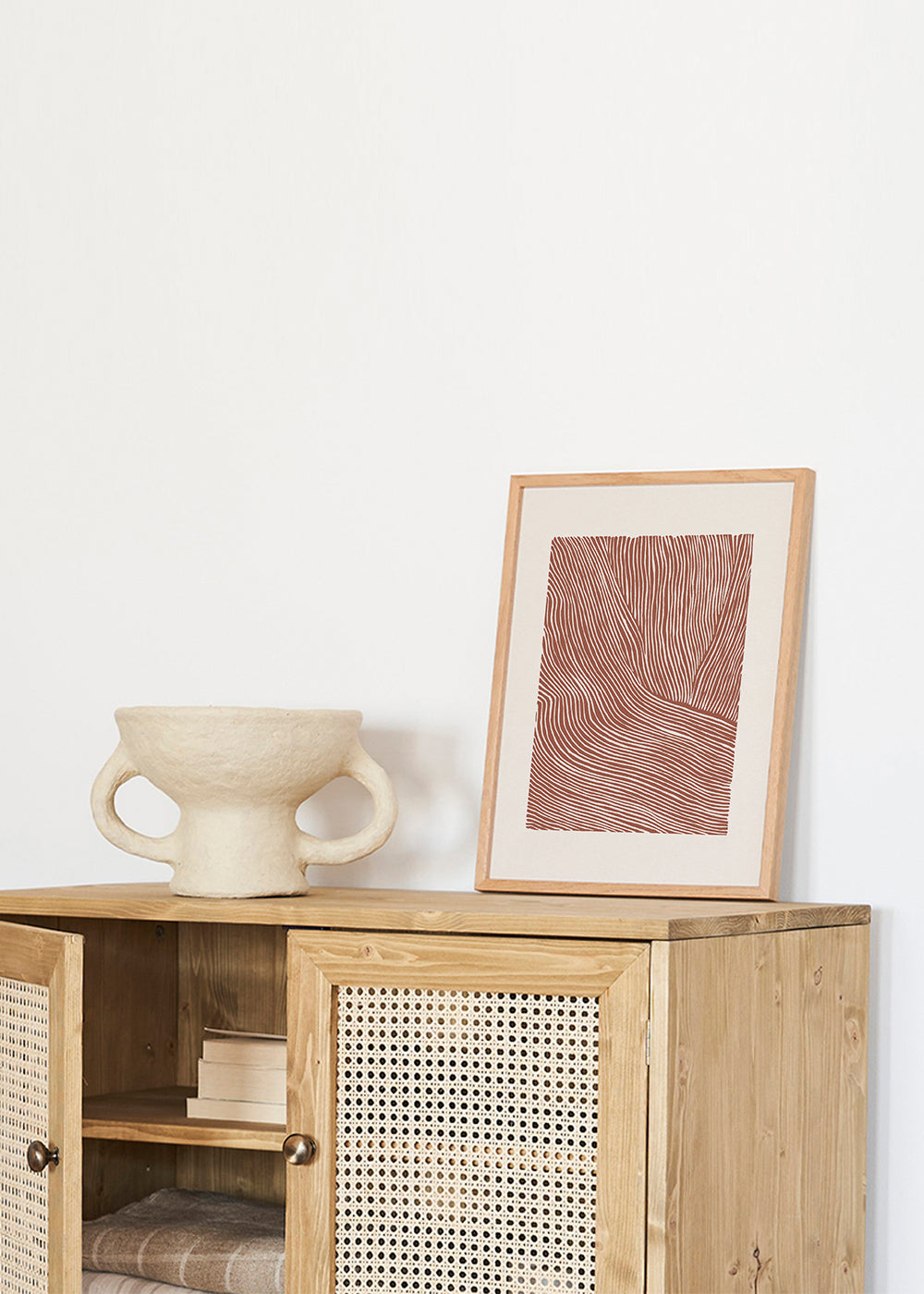 Abstrakt kunst terrakotta linjer