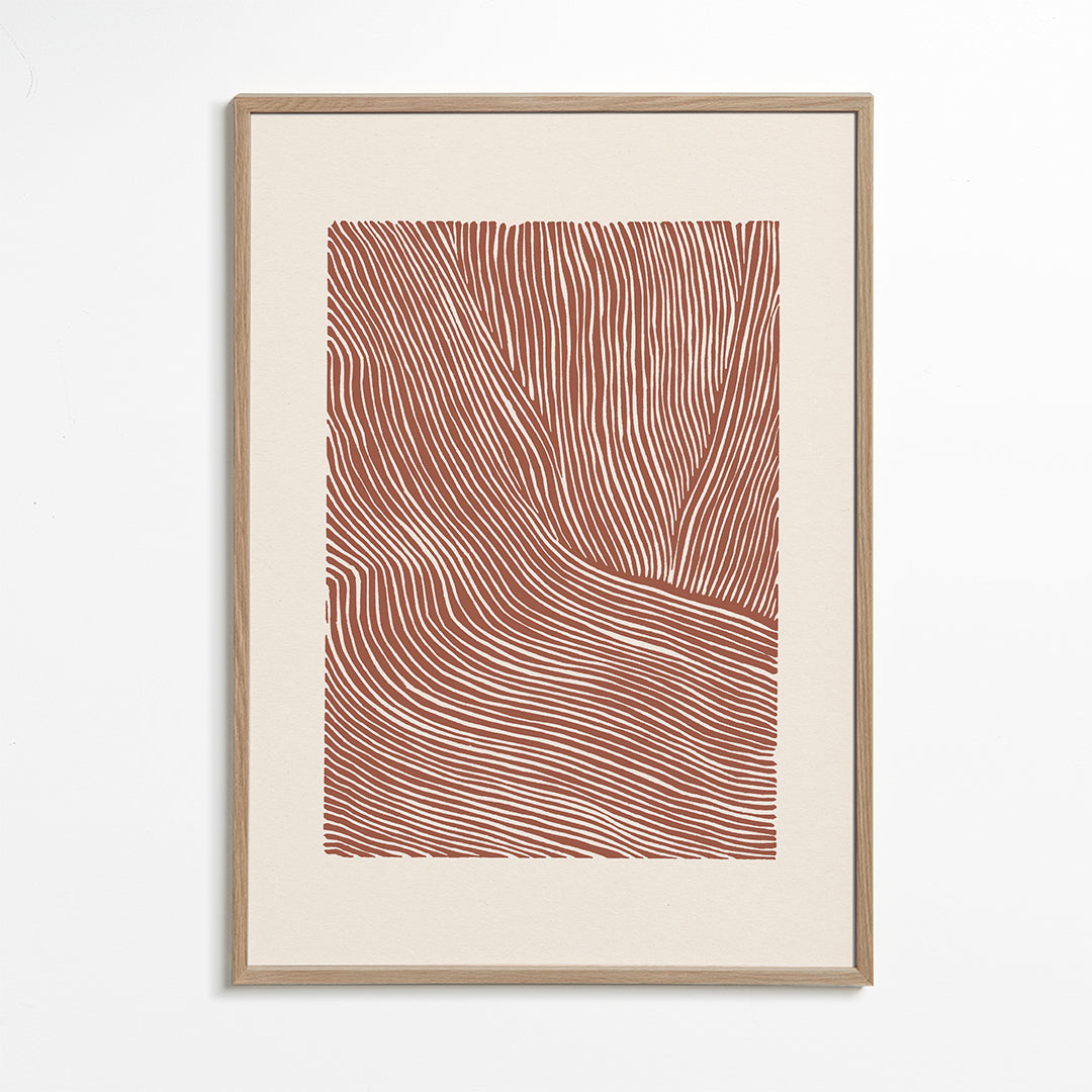 Abstrakt kunst terrakotta linjer