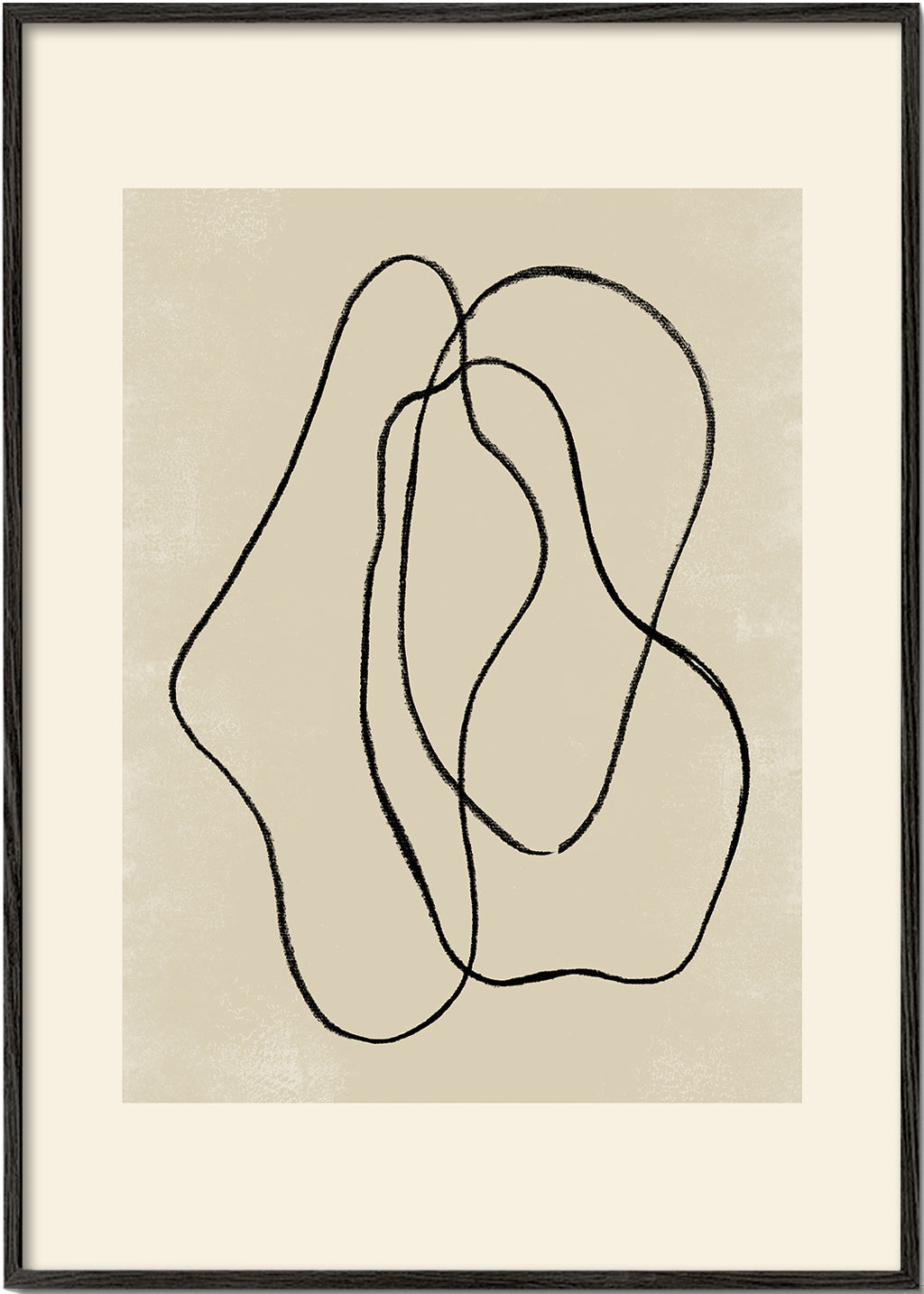 Minimalistisk plakat med organiske linjer