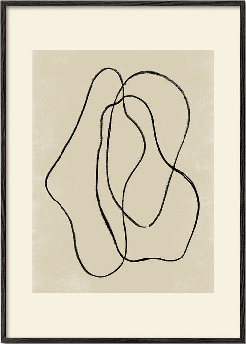 Minimalistisk plakat med organiske linjer