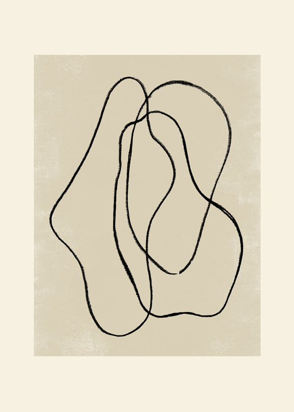 Minimalistisk plakat med organiske linjer