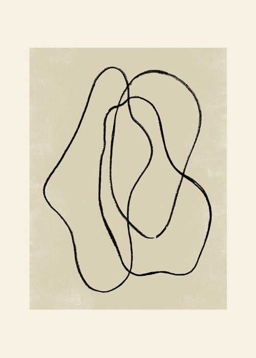 Minimalistisk plakat med organiske linjer
