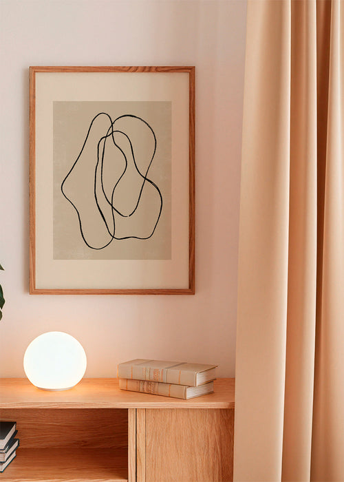 Minimalistisk plakat med organiske linjer
