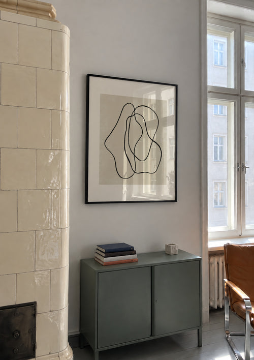 Pencil scribble Nº3 - Framed poster in an interior