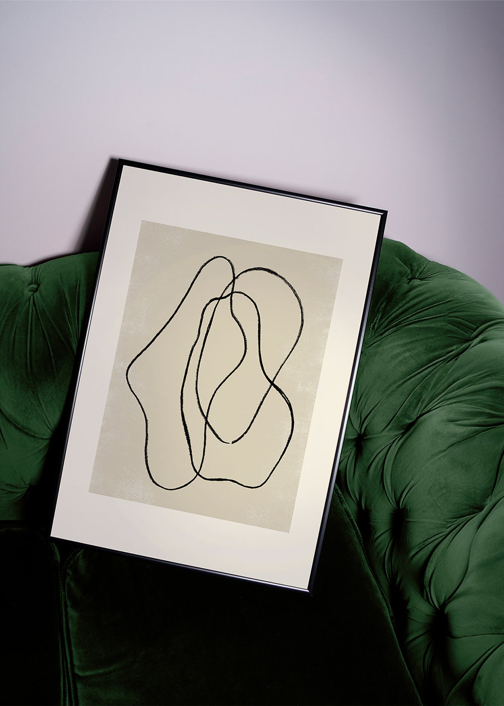 Minimalistisk plakat med organiske linjer