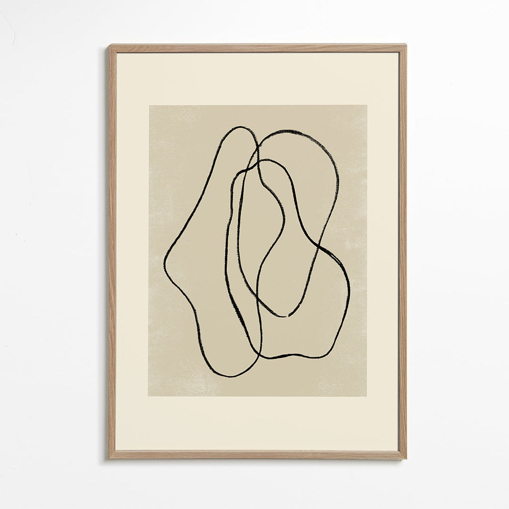 Minimalistisk plakat med organiske linjer