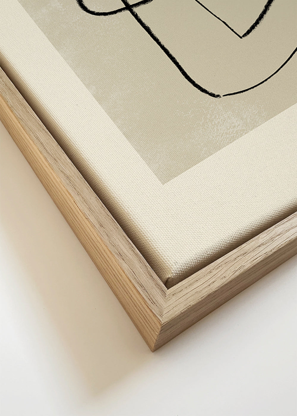Minimalistisk plakat sorte streger på beige