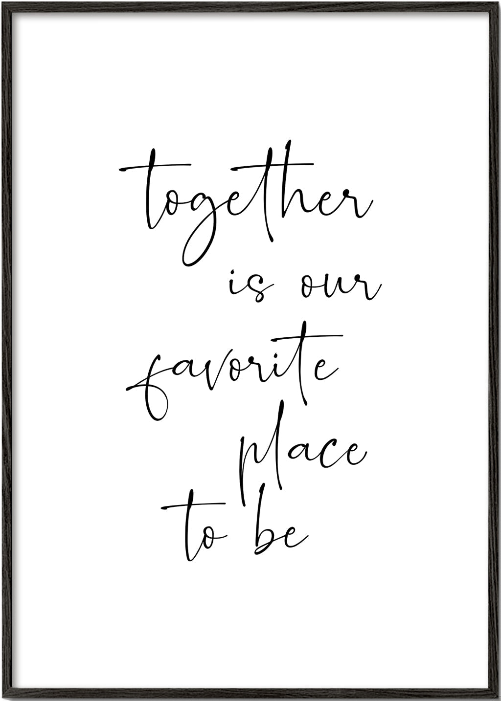 Minimalistisk design typografi 'Together' lodret