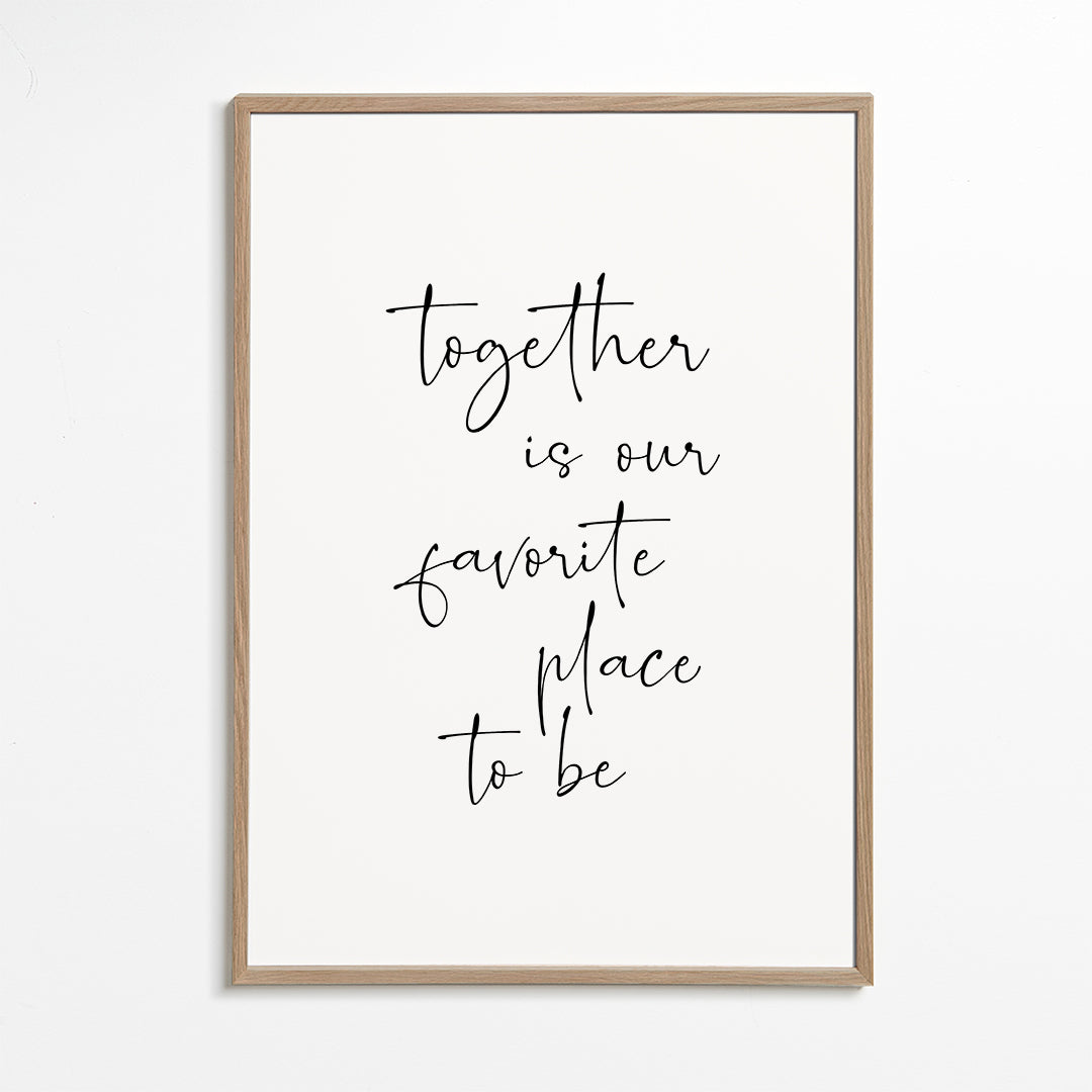 Minimalistisk design typografi 'Together' lodret