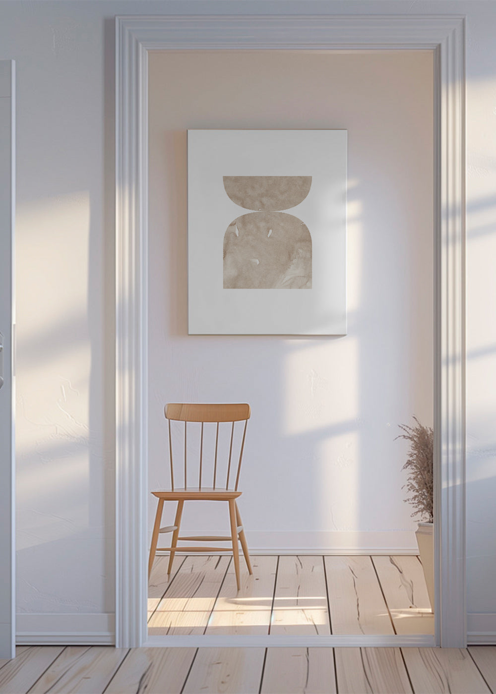Abstrakt billede beige akvarel former