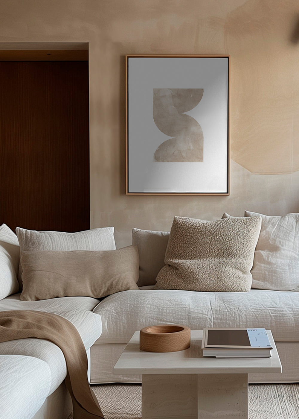 Abstrakt billede beige akvarelformer
