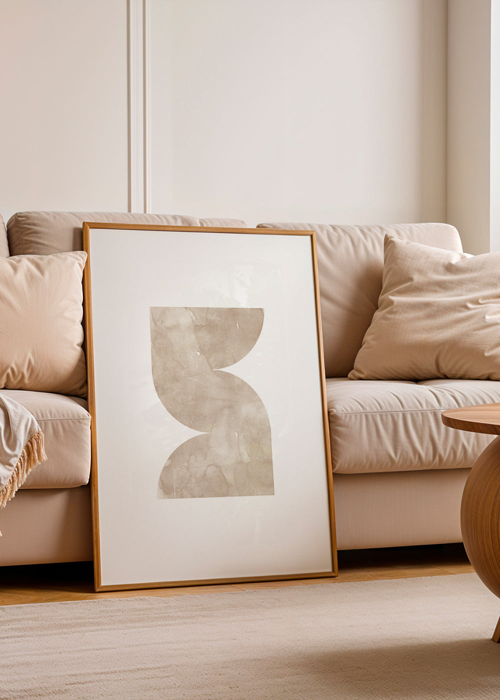 Abstrakt billede beige akvarelformer