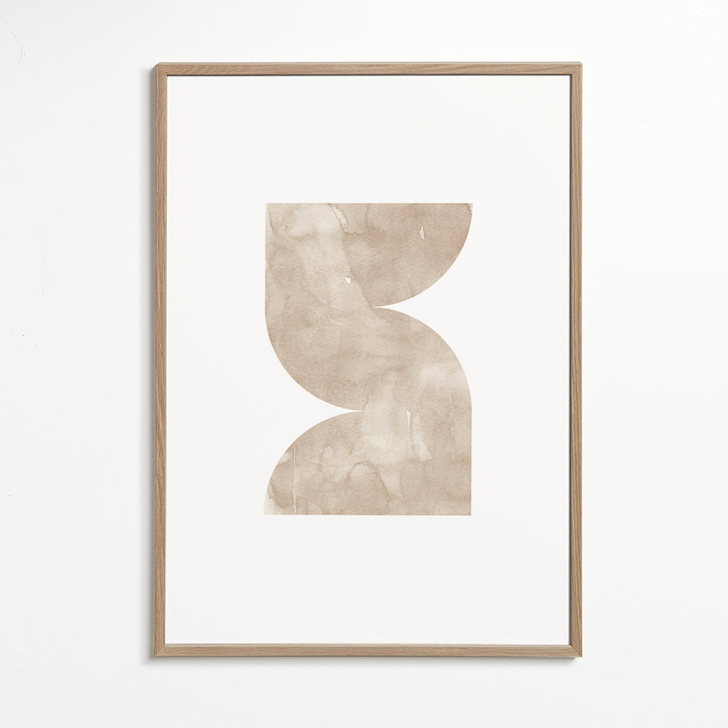Abstrakt billede beige akvarelformer