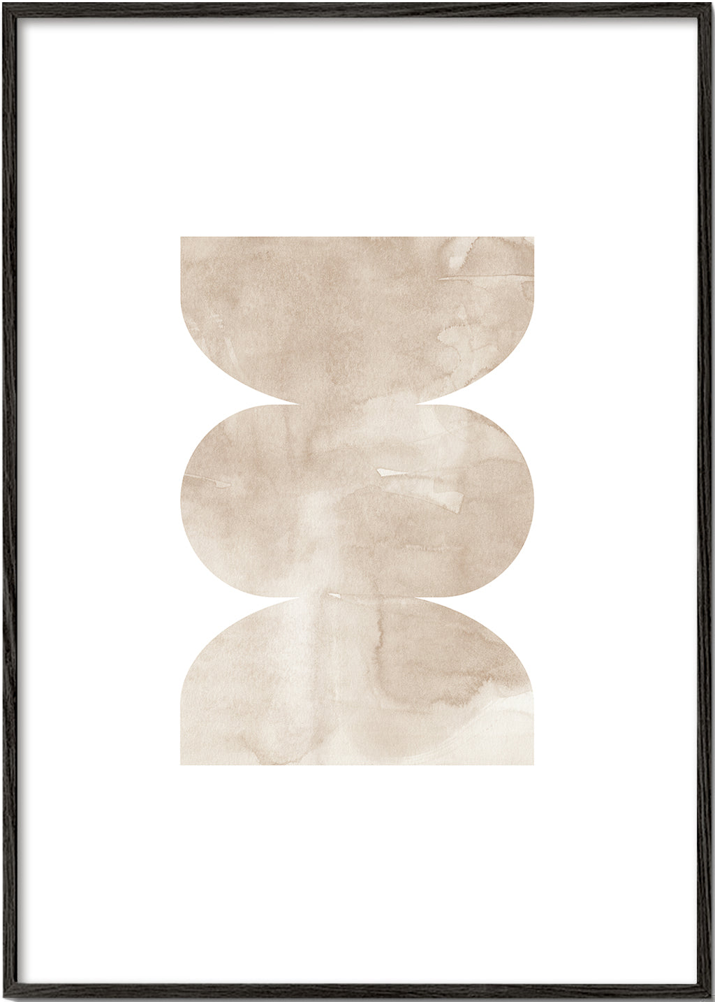 Abstrakt maleri beige med stablede former