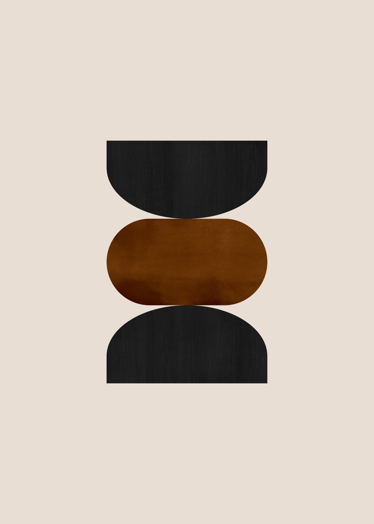 Geometric shapes Nº2 - rust & black - Unframed art print