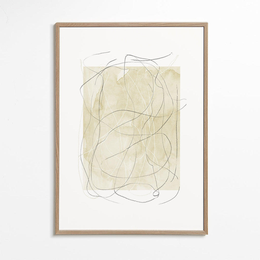 Abstrakt beige med lineære streger