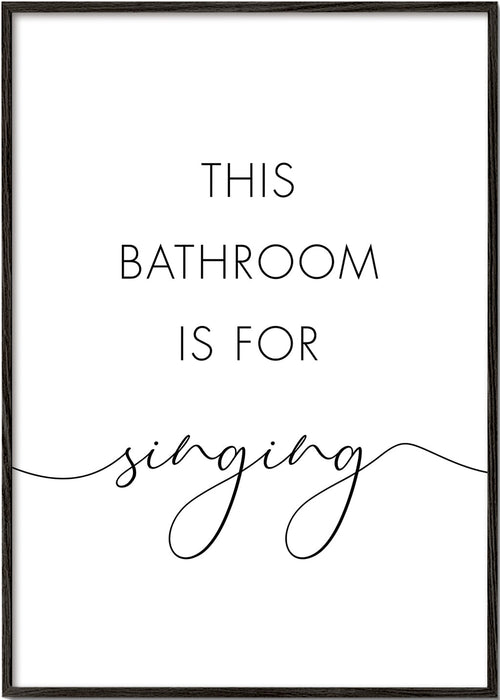 Minimalistisk plakat med badeværelsestekst