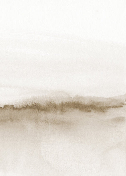 Landskabskunst i blød beige akvarel