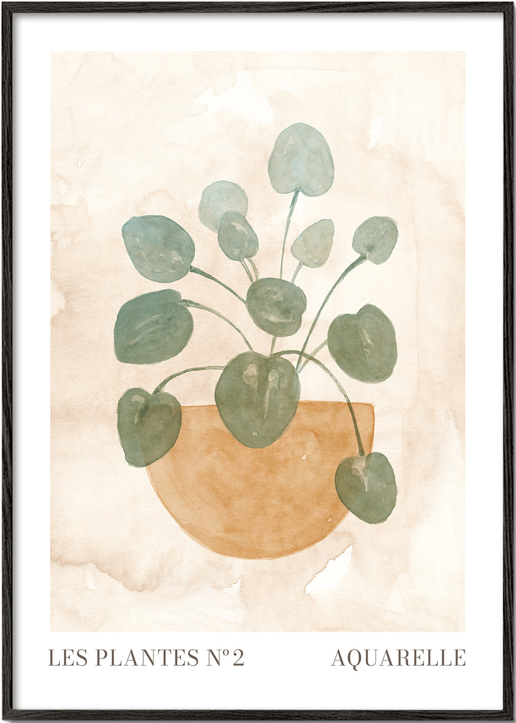 Botanisk plakat akvarel blade