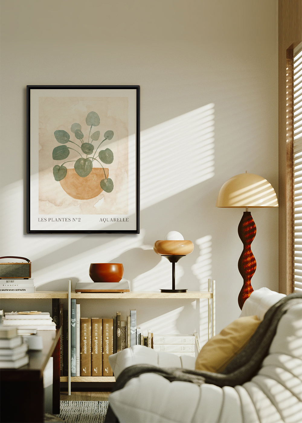 Botanisk plakat akvarel blade