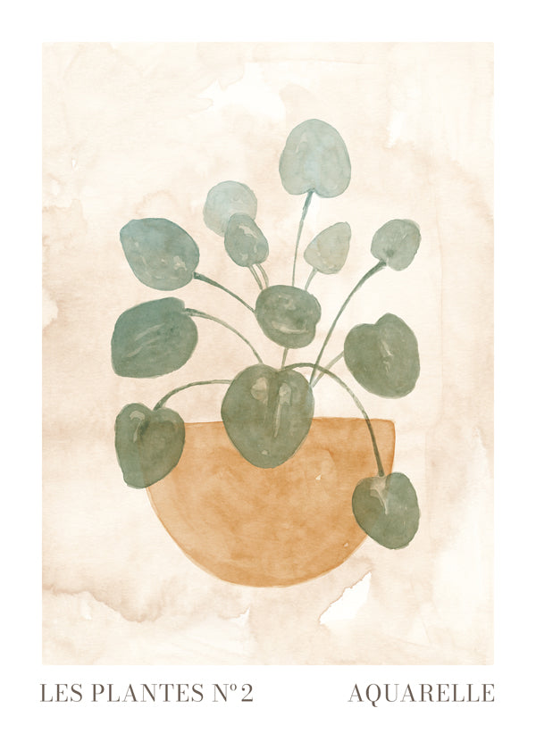 Botanisk plakat akvarel blade