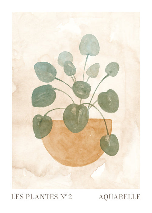 Botanisk plakat akvarel blade