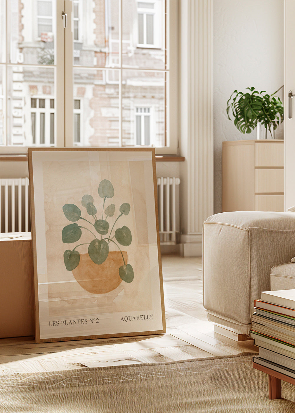 Botanisk plakat akvarel blade