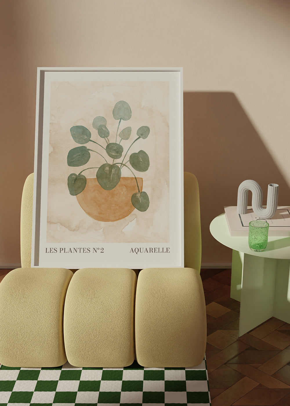 Botanisk plakat akvarel blade