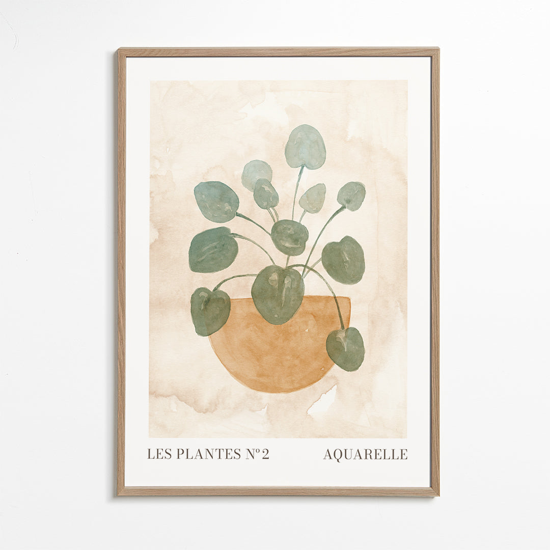 Botanisk plakat akvarel blade