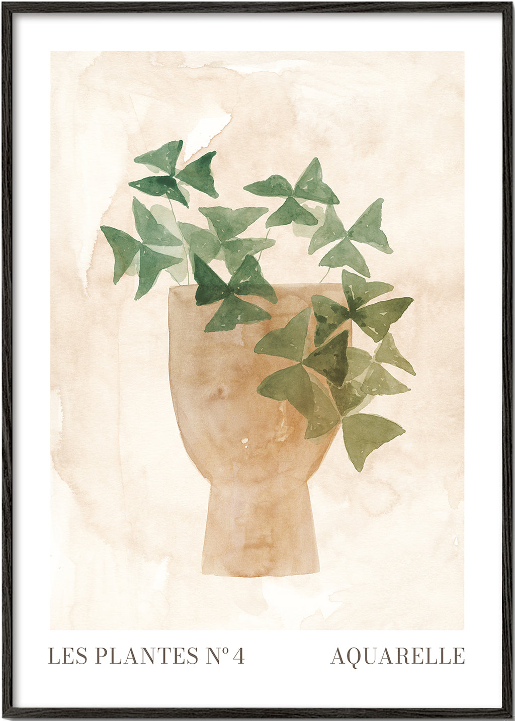 Botanisk plakat grønne blade i vase