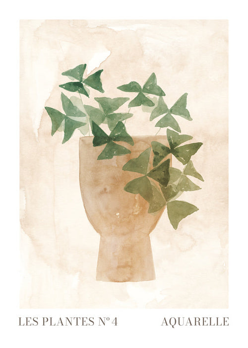 Botanisk plakat grønne blade i vase