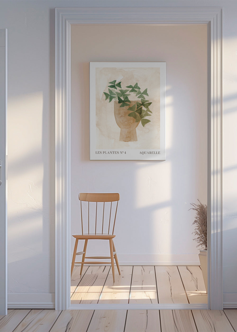 Botanisk plakat grønne blade i vase
