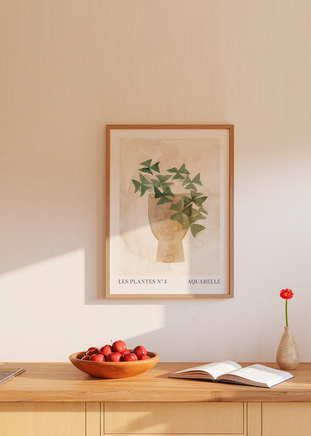 Botanisk plakat grønne blade i vase