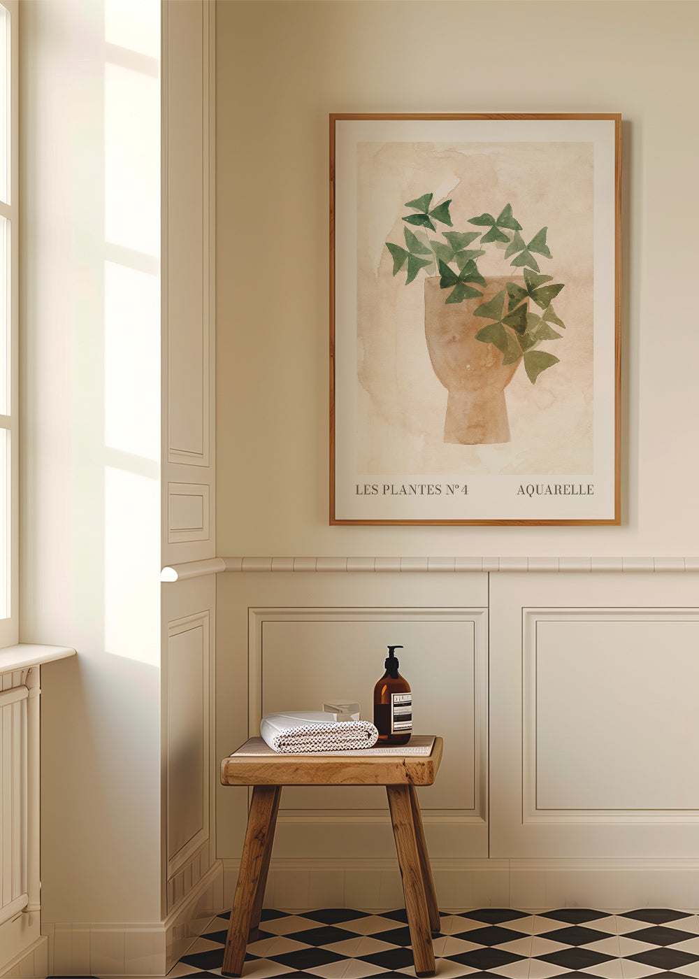 Botanisk plakat grønne blade i vase