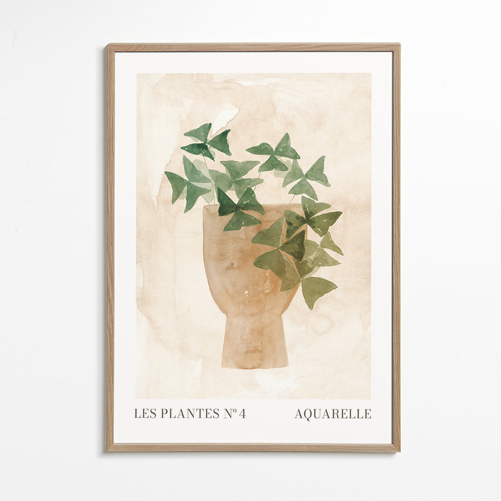 Botanisk plakat grønne blade i vase
