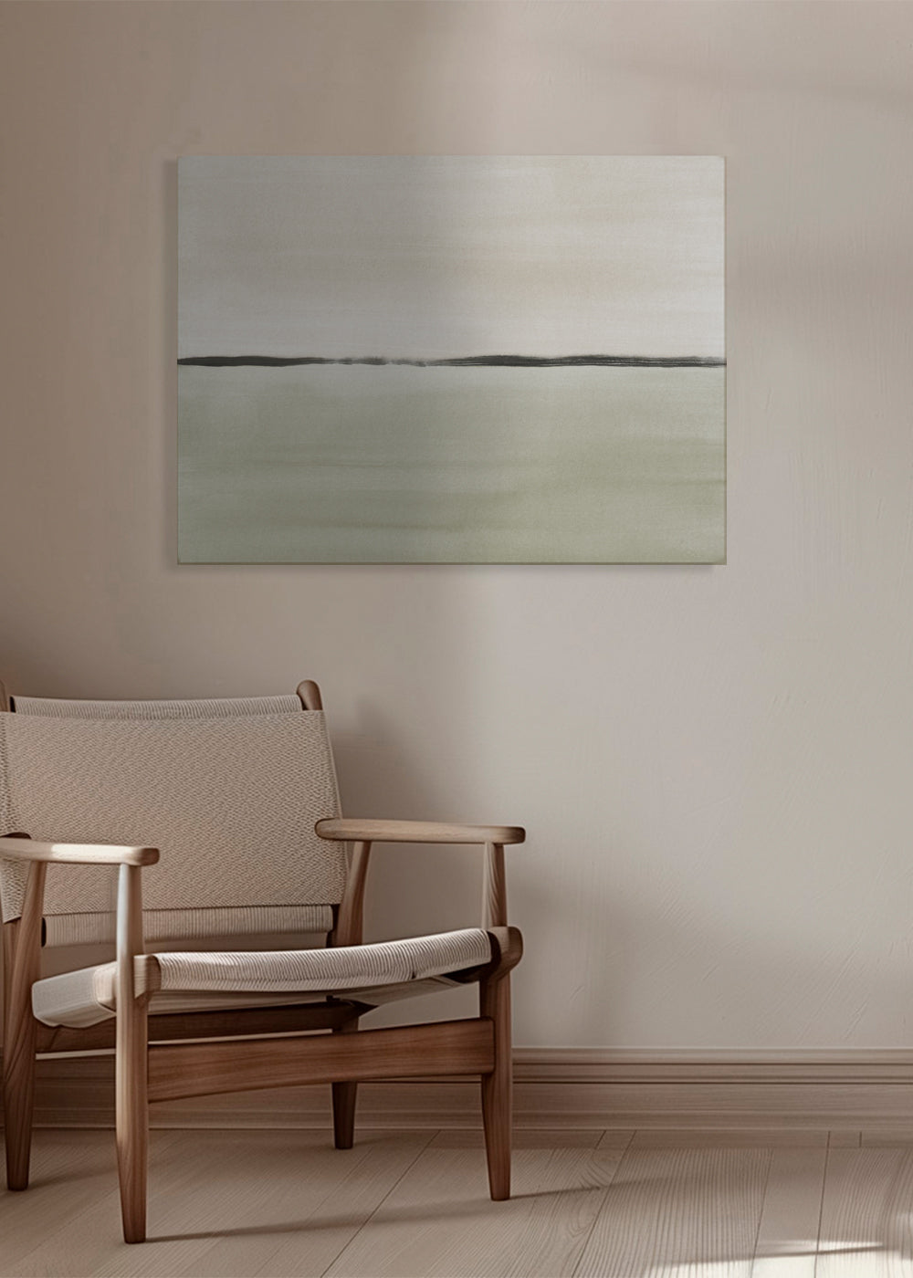 Landskabskunst: minimalistisk olivhorisont