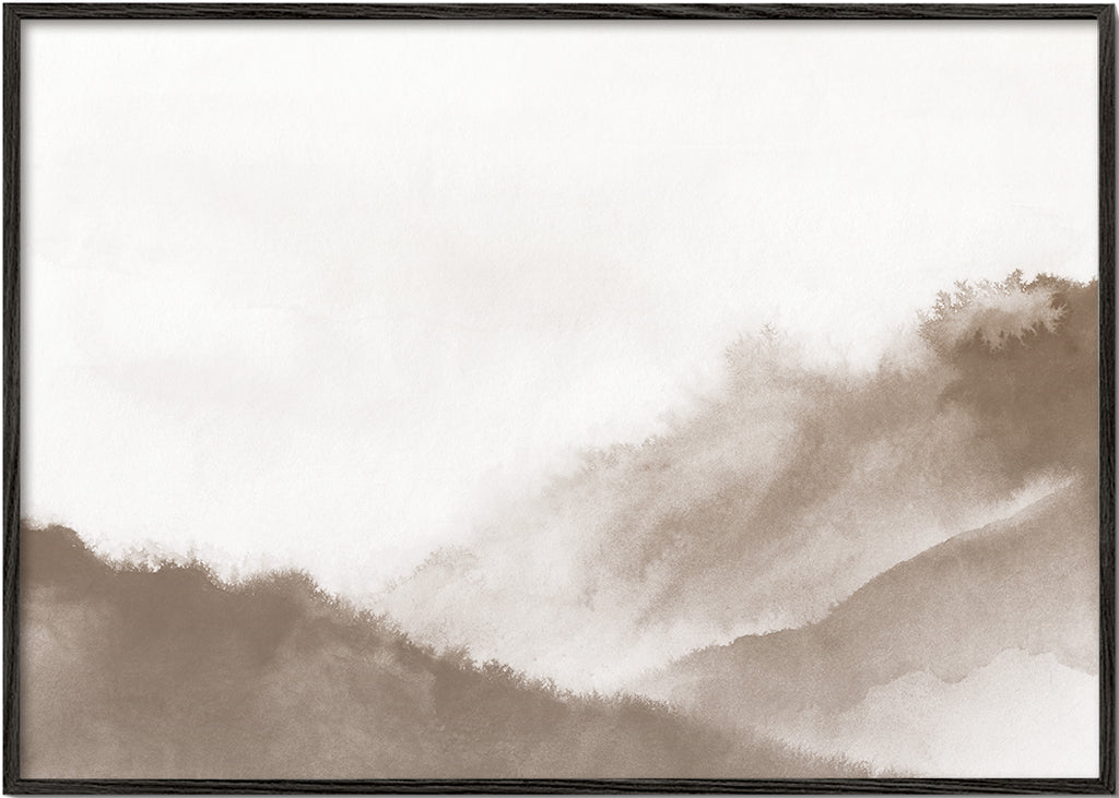 Bjerge i sepia-agtige toner