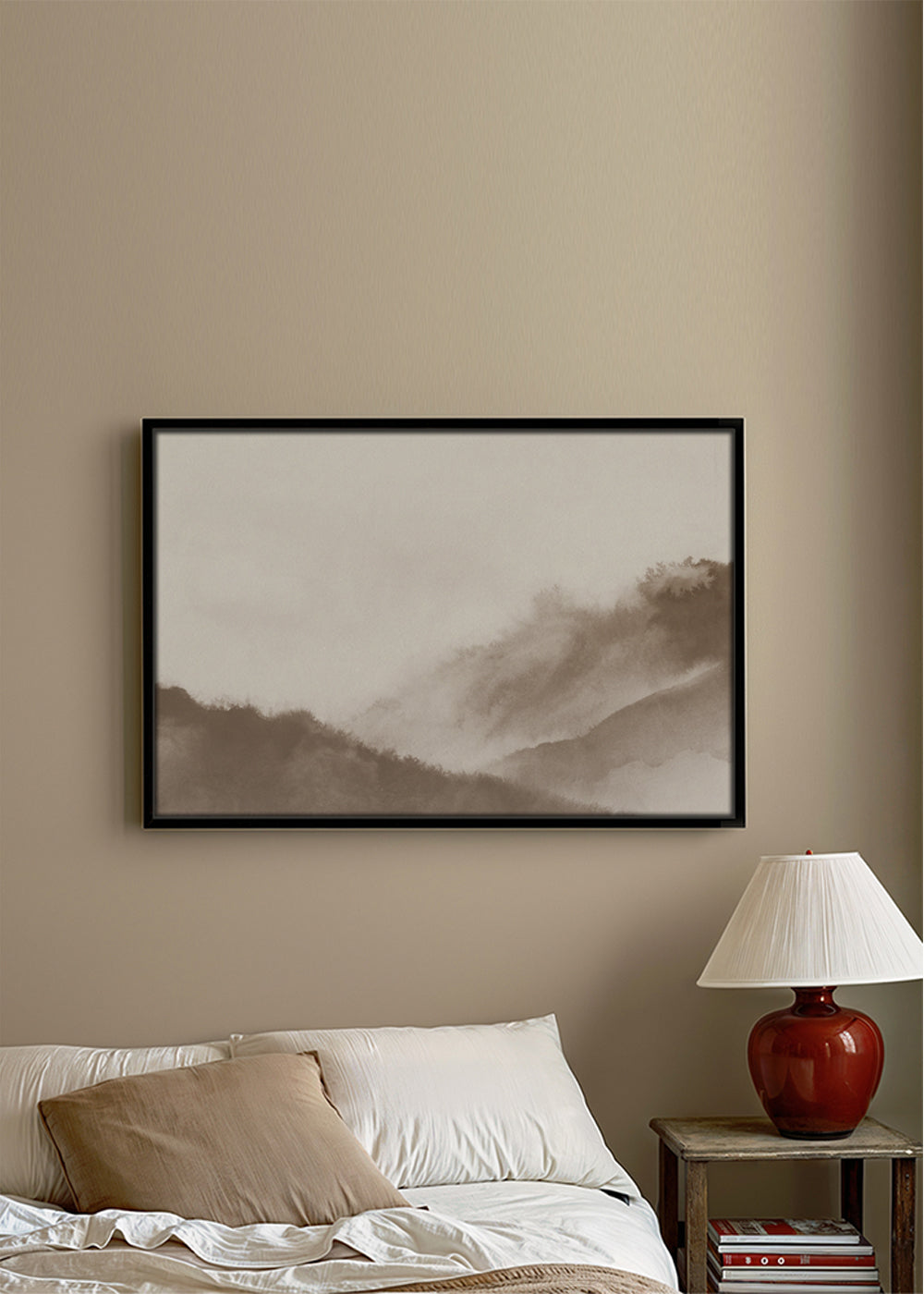 Bjerge i sepia-agtige toner