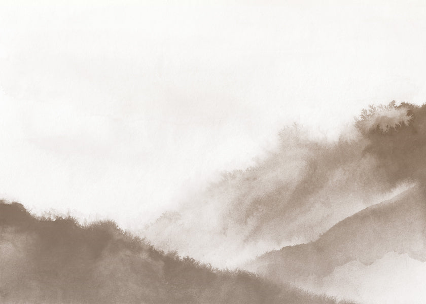 Bjerge i sepia-agtige toner