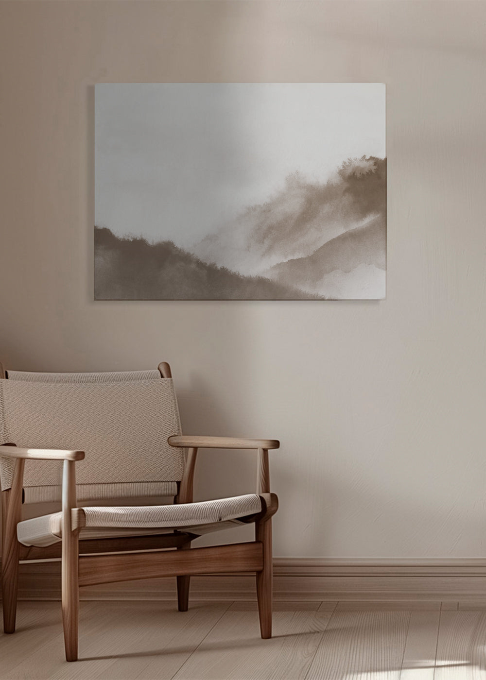 Bjerge i sepia-agtige toner