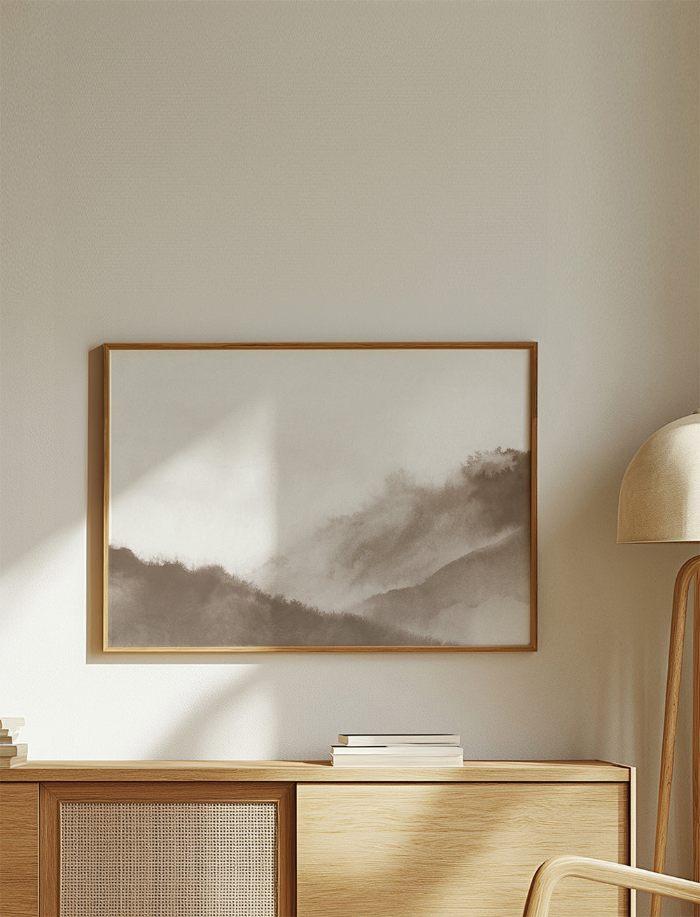 Bjerge i sepia-agtige toner