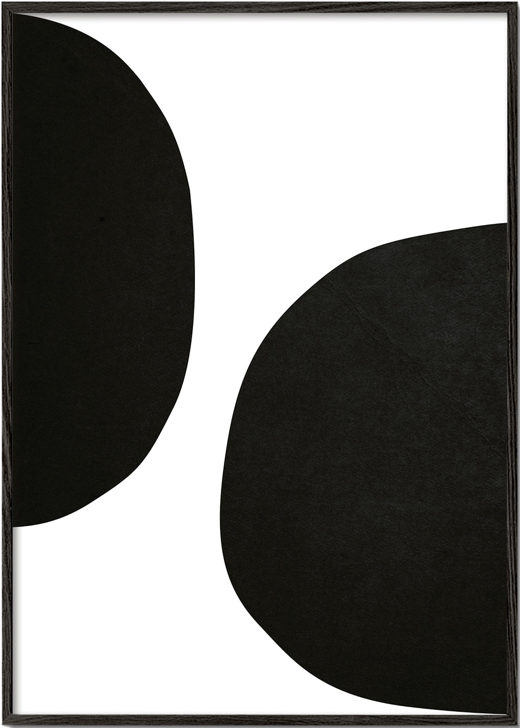 Minimalistisk design med organiske sorte former